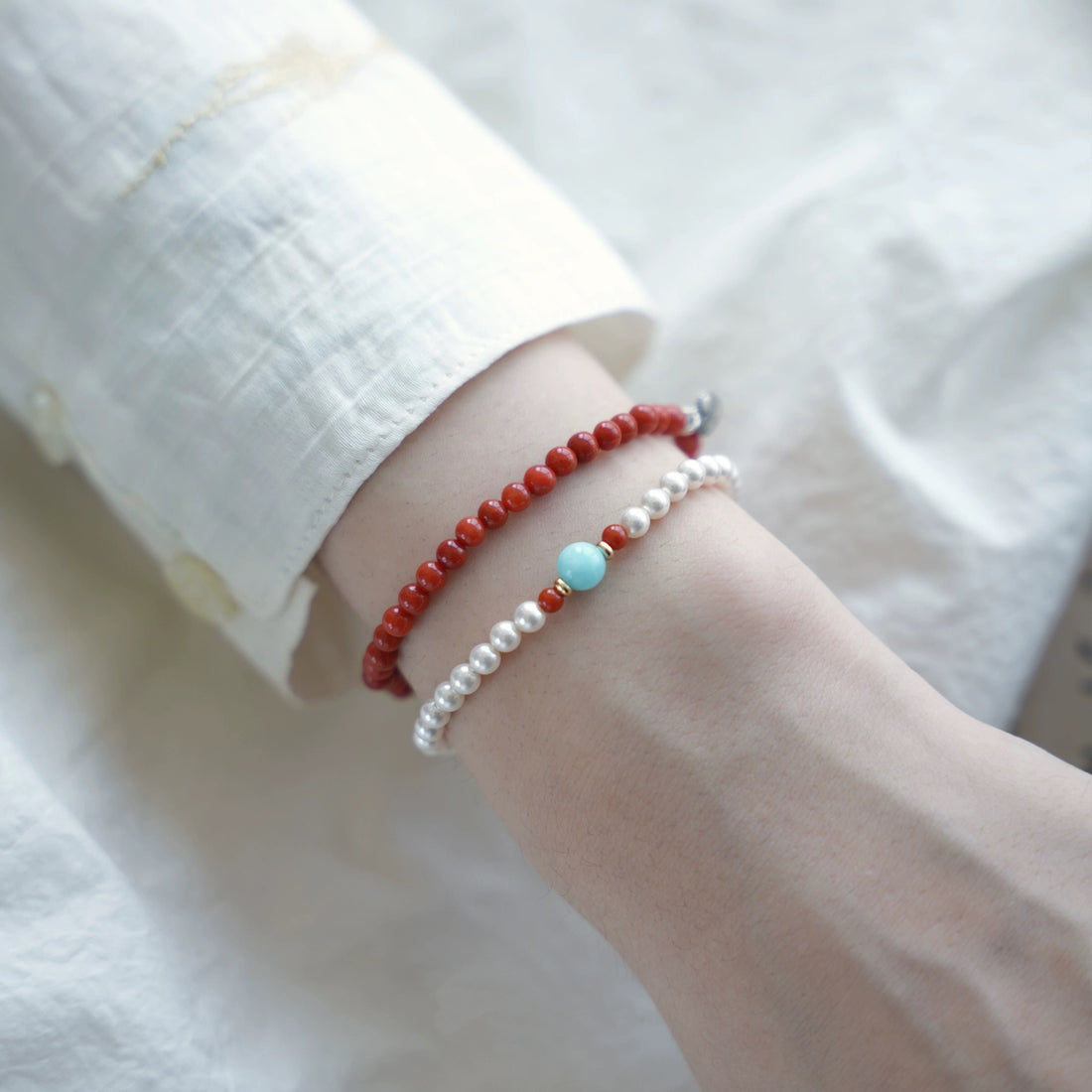 Oriensgems Designer Style Pearl Focus and Wistom Blessing Bracelet
