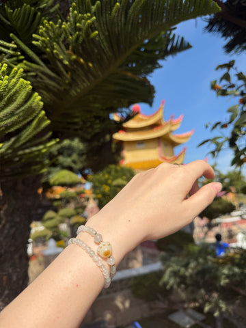 Oriensgems Natural Green Jade Success and Career Blessing Bracelet