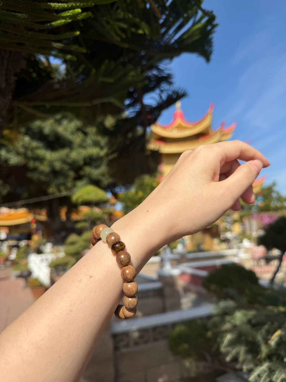 Oriensgems Natural Wood Wealth Career Success Blessing Bracelet