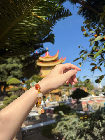 Oriensgems Natural Jade Multi-Color Blessing Bracelet