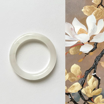 Oriensgems Natural White Jade Focus and Wisdom Blessing Bracelet